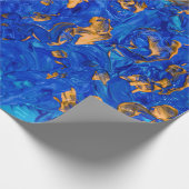 Artsy Cobalt Blue Golden Yellow Acrylverf Cadeaupapier (Hoek)