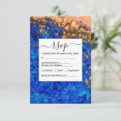 Artsy Cobalt Blue Golden Yellow Acrylverf Informatiekaartje (Staand voorkant)