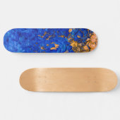 Artsy Cobalt Blue Golden Yellow Acrylverf Persoonlijk Skateboard (Horizontaal)
