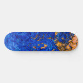 Artsy Cobalt Blue Golden Yellow Acrylverf Persoonlijk Skateboard (Horizontaal)