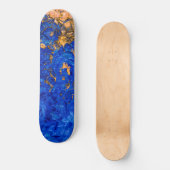 Artsy Cobalt Blue Golden Yellow Acrylverf Persoonlijk Skateboard (Voorkant)