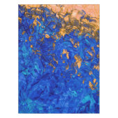 Artsy Cobalt Blue Golden Yellow Acrylverf Tafelkleed (Voorkant)