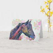 Artsy  Colorful Horse Art Note Kaart (Gele Bloem)