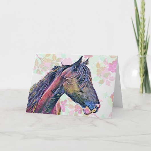 Artsy  Colorful Horse Art Note Kaart (Voorkant)