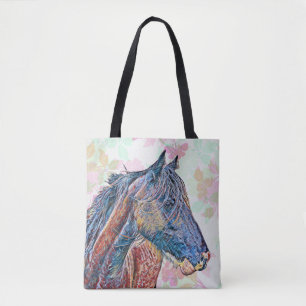 Artsy Colorful Horse  Style Canvas tas