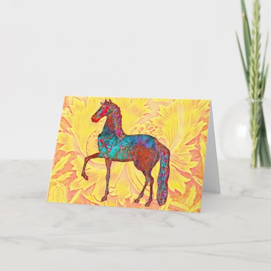  Artsy Colorful Prancing Horse Art-Kaart Kaart (Voorkant)