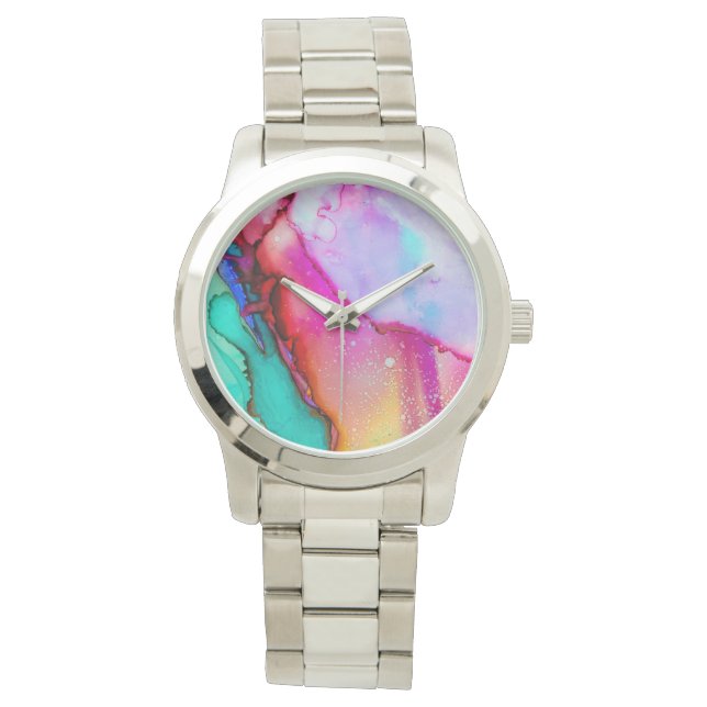 Artsy colorful watch horloge (Voorkant)