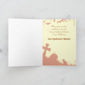 Artsy, Cool Flying Witch Silhouette Halloween Kaar Kaart (Binnen)