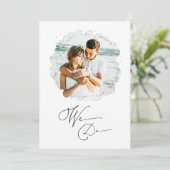 *~* Artsy Couple PHOTO RSVP + QR AR6 Wedding Invi Kaart (Staand voorkant)