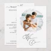 *~* Artsy Couple PHOTO RSVP + QR AR6 Wedding Invi Kaart (Voorkant / Achterkant)