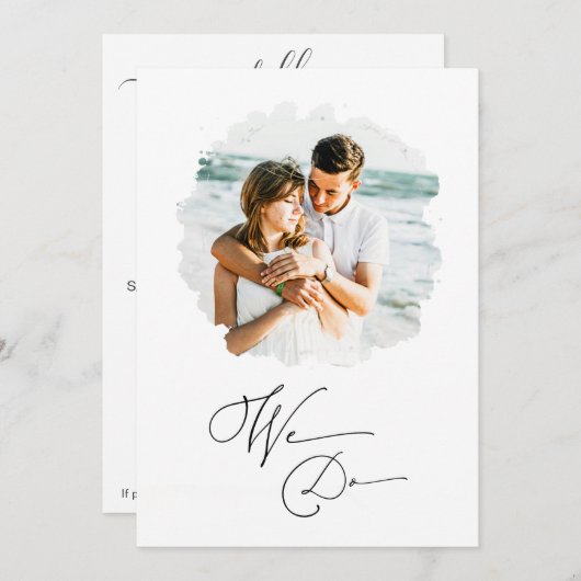 *~* Artsy Couple PHOTO RSVP + QR AR6 Wedding Invi Kaart (Voorkant / Achterkant)