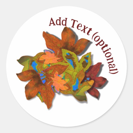 Artsy Creative Fall Leaves Ronde Sticker (Voorkant)