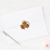 Artsy Creative Fall Leaves Ronde Sticker (Envelop)