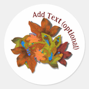 Artsy Creative Fall Leaves Ronde Sticker