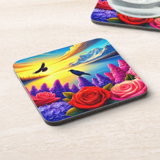 Artsy Crow Bier Onderzetter (Linkerzijde)