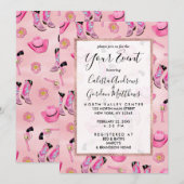 Artsy Cute Girly Pink Blauwgroen Cowgirl Waterverf Kaart (Voorkant / Achterkant)