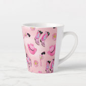 Artsy Cute Girly Pink Blauwgroen Cowgirl Waterverf Latte Mok (Rechts)