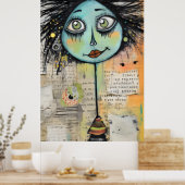 Artsy Dames 2 Groene ogen Poster (Keuken)