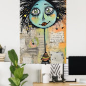 Artsy Dames 2 Groene ogen Poster (Thuiskantoor)