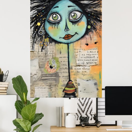 Artsy Dames 2 Groene ogen Poster (Thuiskantoor)