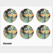 Artsy Dames 8 Ronde Sticker (Vel)