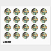 Artsy Dames 8 Ronde Sticker (Vel)