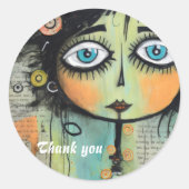 Artsy Dames 8 Ronde Sticker (Voorkant)