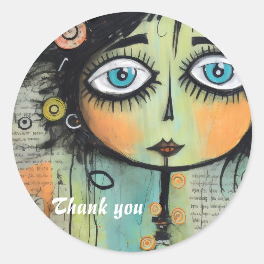 Artsy Dames 8 Ronde Sticker (Voorkant)