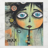 Artsy Dames 8 Wijn Etiket (Enkel label)