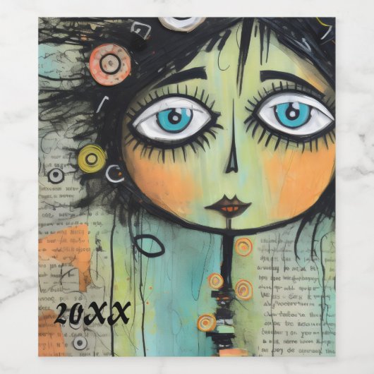 Artsy Dames 8 Wijn Etiket (Enkel label)