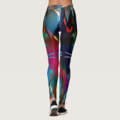 Artsy Dark Kleurrijke Abstracte Workout Leggings (Achterkant)
