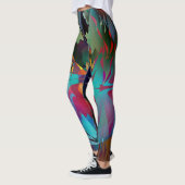 Artsy Dark Kleurrijke Abstracte Workout Leggings (Links)
