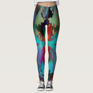 Artsy Dark Kleurrijke Abstracte Workout Leggings