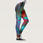 Artsy Dark Kleurrijke Abstracte Workout Leggings (Rechts)