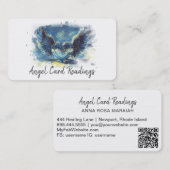 *~* Artsy Denim BLUE Heart Angel Wings AP78 QR Visitekaartje (Voorkant / Achterkant)