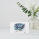 *~* Artsy Denim BLUE Heart Angel Wings AP78 QR Visitekaartje (Staand voorkant)