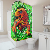 Artsy Dinosaurus Douchegordijn (In situ)