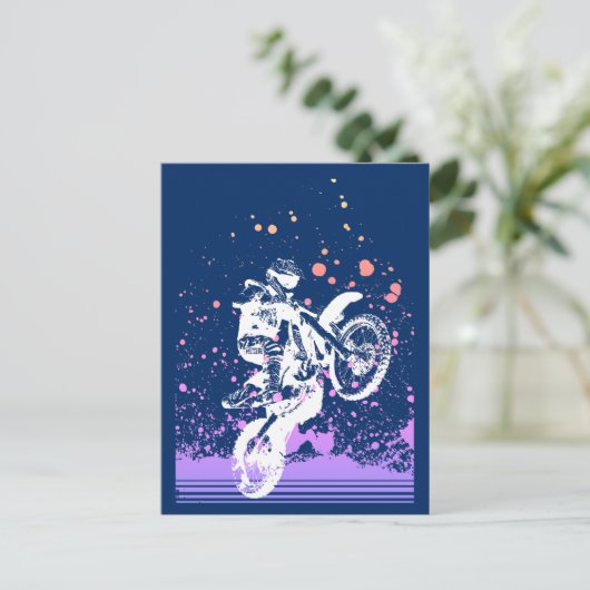 Artsy Dirt Bike Briefkaart (Staand voorkant)