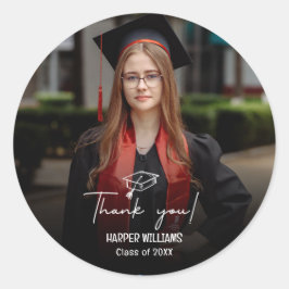 Artsy Doodles Afstuderen Bedankt Ronde Sticker