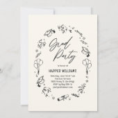 Artsy Doodles bewerkbare kleur Afstuderen uitnodig Kaart (Achterkant)