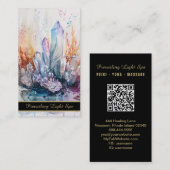 *~* Artsy Drip Crystals AP90 Gold QR Regenboog Visitekaartje (Voorkant / Achterkant)