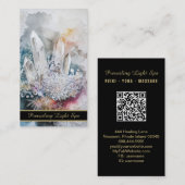 *~* Artsy Drip Crystals AP90 Gold Rainbow QR Visitekaartje (Voorkant / Achterkant)