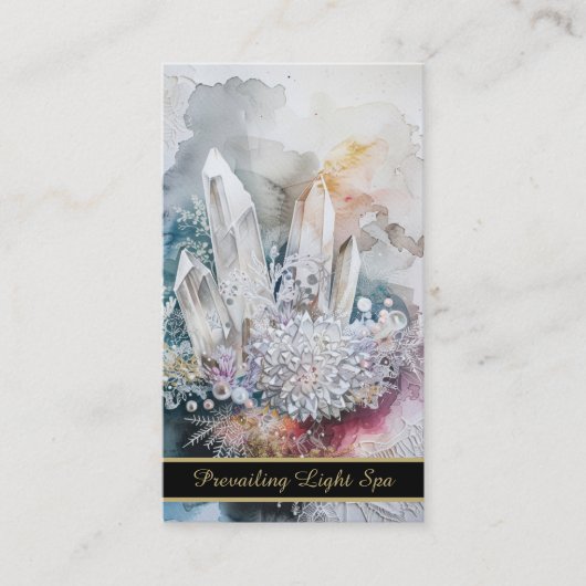 *~* Artsy Drip Crystals AP90 Gold Rainbow QR Visitekaartje (Voorkant)