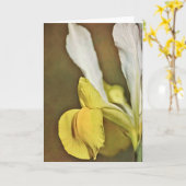 Artsy Dutch Iris Flower Note Kaart (Gele Bloem)