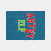 Artsy Elf Christmas Family Matching Group Xmas Act Fleece Deken (Voorkant (Horizontaal))
