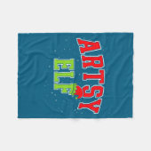 Artsy Elf Christmas Family Matching Group Xmas Act Fleece Deken (Voorkant (Horizontaal))