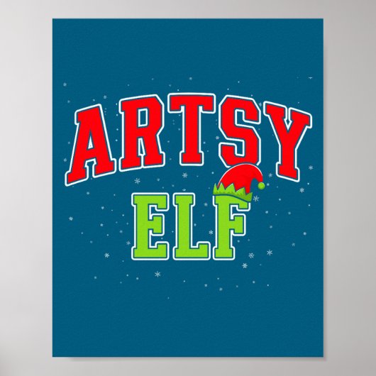 Artsy Elf Christmas Family Matching Group Xmas Act Poster (Voorkant)