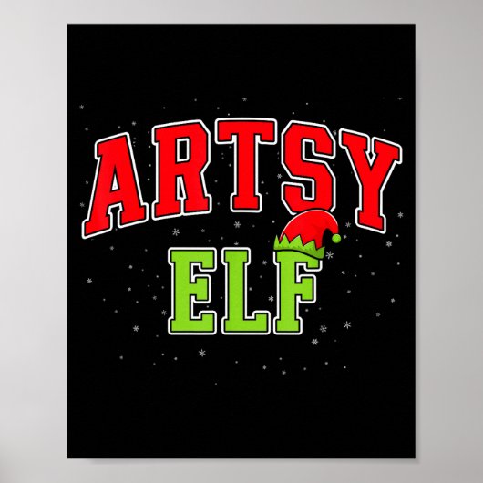 Artsy Elf Christmas Family Matching Group Xmas Act Poster (Voorkant)
