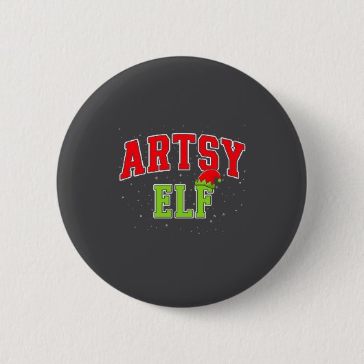 Artsy Elf Christmas Family Matching Group Xmas Act Ronde Button 5,7 Cm (Voorkant)