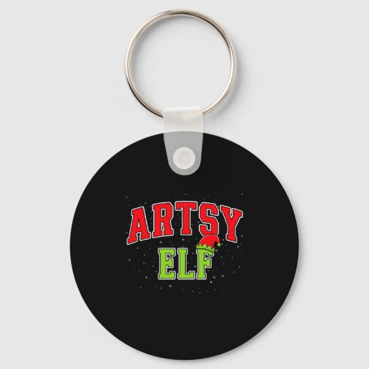 Artsy Elf Christmas Family Matching Group Xmas Act Sleutelhanger (Voorkant)
